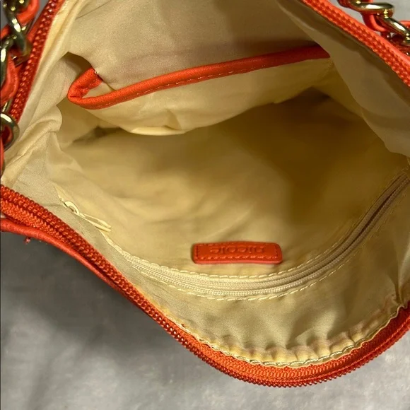 Nicole Miller Coral Colored Quilted Crossbody Bag - Picture 4 of 6